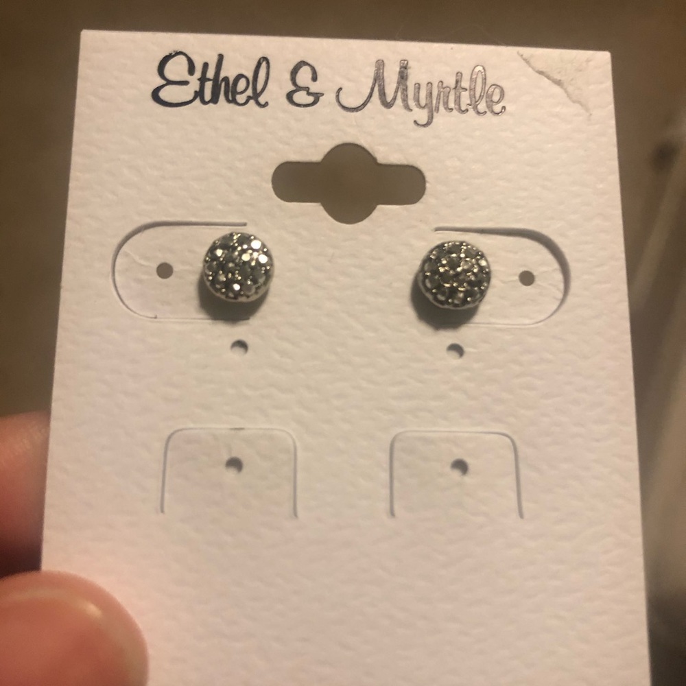 New Ethel & Myrtle Pave Silver Studs